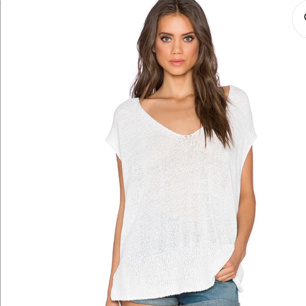 3/ $25 Free People White Easy Tea Sweater Size S
